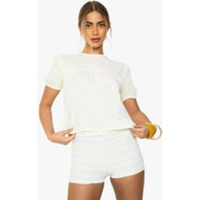 Womens Woven Sheer Puff Sleeve Smock Top - Yellow - 10, Yellow