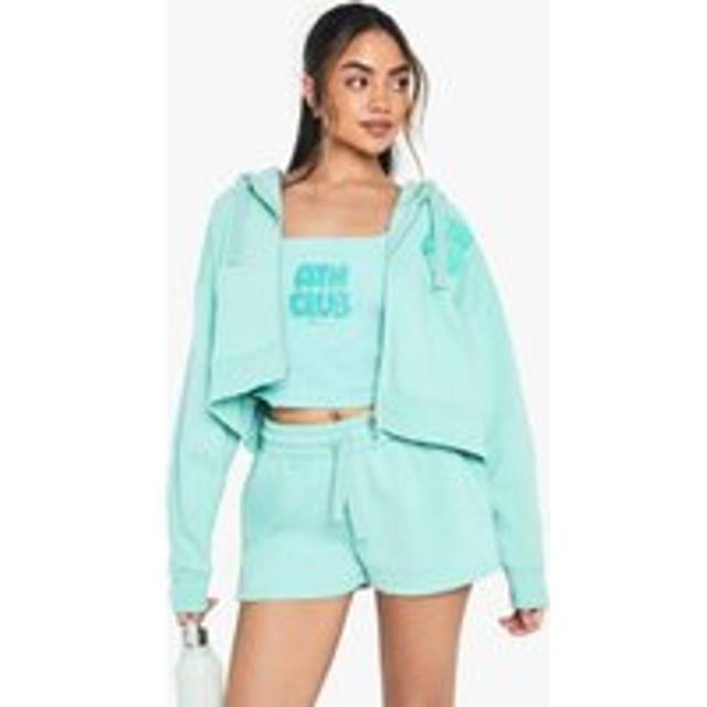 Womens Ath Club Towelling Applique Shorts - Blue - S