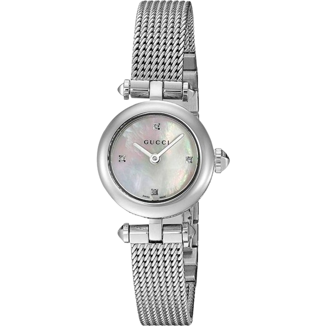 Gucci YA141512 Mother Of Pearl Diamond Dot Dial Ladies Watch 27