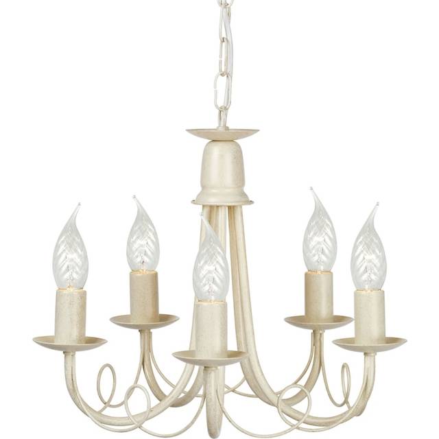 Elstead MN5 IV/GOLD Minster Five Light Chandelier Ivory/gold