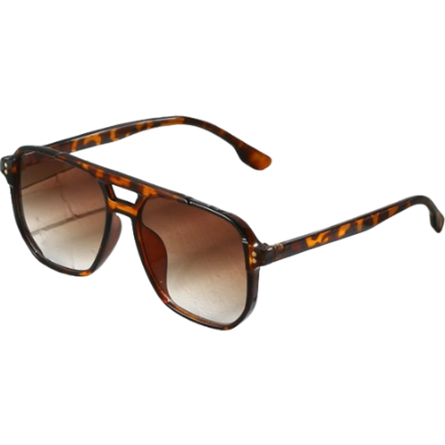 SHEIN 1pc Tortoise Shell Color Square Frame Double Bridge Pilot Style Fashion Glasses For Vacation Boho Shades Beach Accessories Beach Accessories For Women