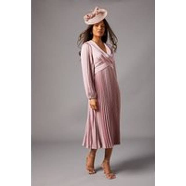 Petite Pleat Skirt Midi Dress - Pink - 14