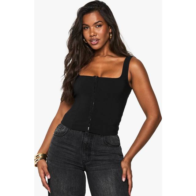 Womens Hook And Eye Corset Top - Black - 12