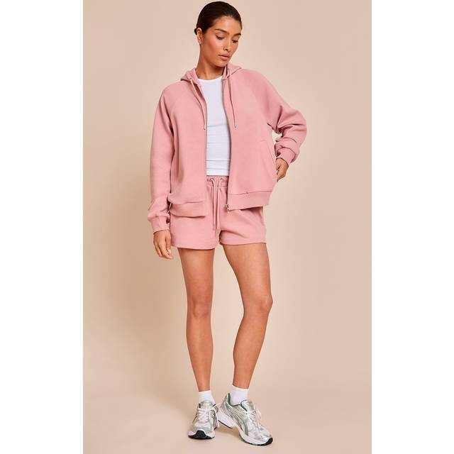 Petite Pink Elasticated Waist Sweat Shorts, Pink - XS