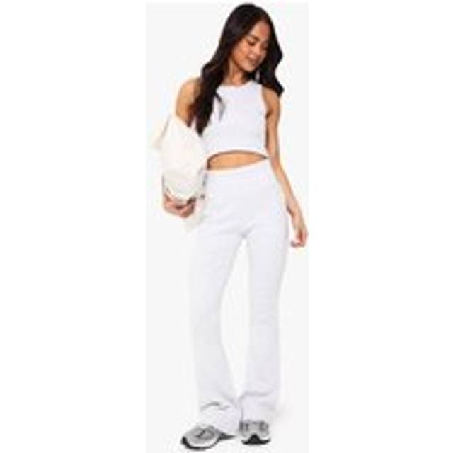 Womens Boohoo Basics Rib Flared Legging - Grey - 6, Grey