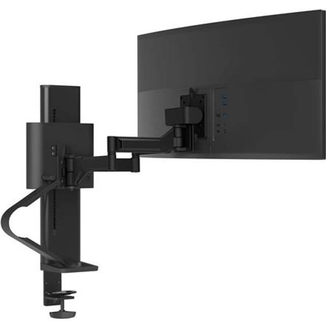 Ergotron – TRACE™ bildskärmsarm för en skärm, skrivbordsmonterat VESA standard – för bildskärmar på upp till 38 tum, 2,9-9,8 kg – Mattsvart (45-630-224)