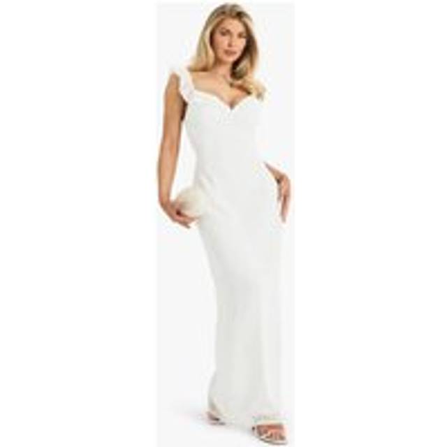 Womens Floral Chiffon Strappy Midaxi Dress - Ecru - 16