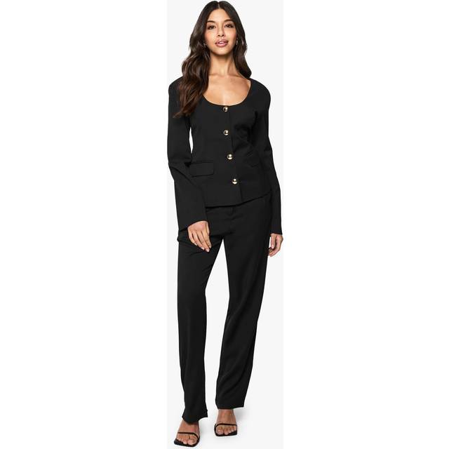 Womens Cigarette Leg Tailored Trousers - Black - 14, Black