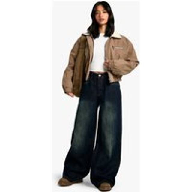 Womens The Petite Wide Leg Jean - Grey - 14