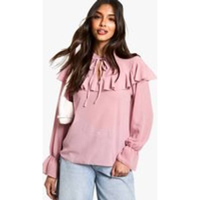 Womens Ruffle Blouse - Pink - 12