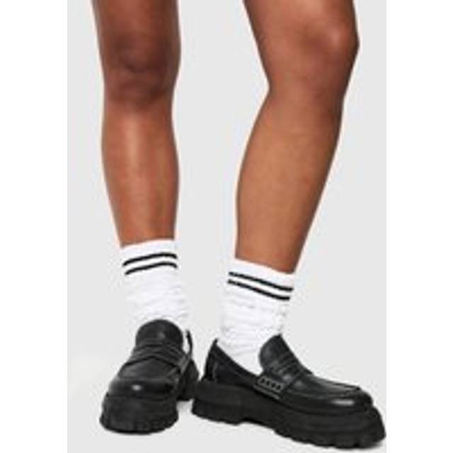Womens Stripe Detail Slouchy Socks - White - One Size, White