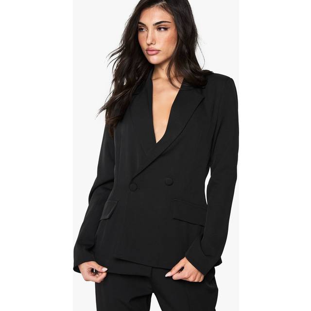 Womens Plunge Tailored Fitted Blazer - Black - 10