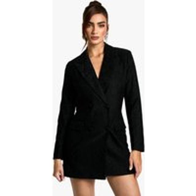 Womens Sequin Lace Blazer Dress - Black - 8