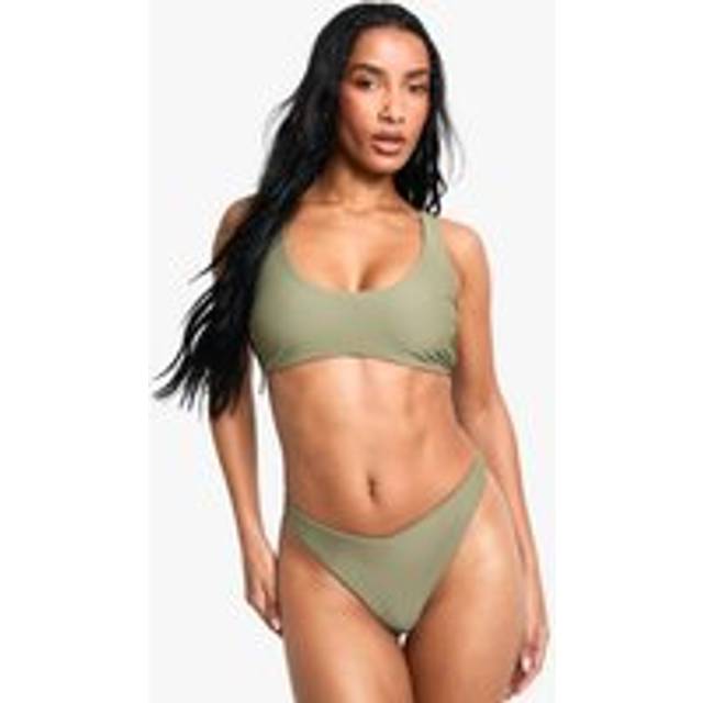 Womens Swimwear Essentials Scoop Bikini Top - Green - 6