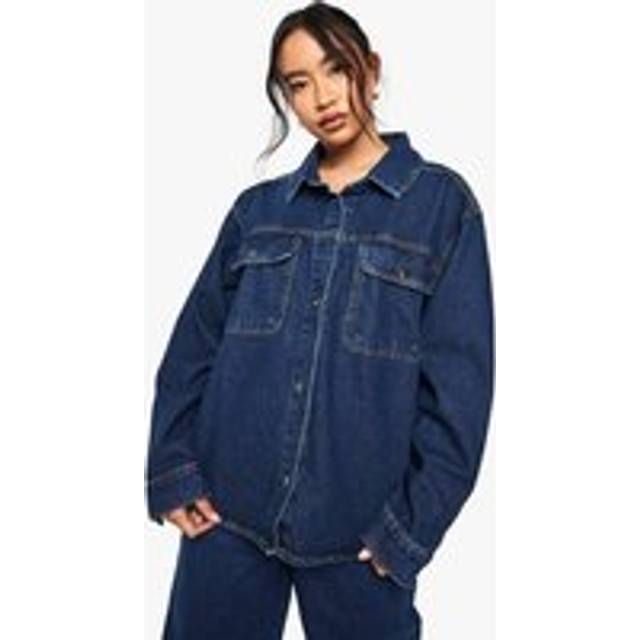 Womens Oversized Denim Shirt - Indigo - 10