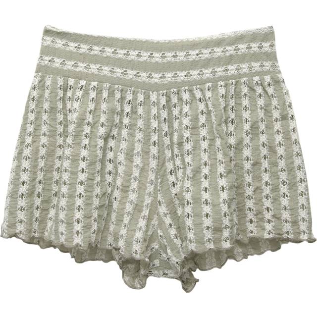 Pull&Bear – Naturvita och gröna, stickade shorts med rullfåll-Flera