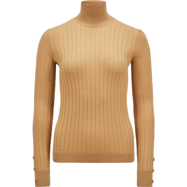 MONCLER COLLECTION Wool & Cashmere Polo Neck Jumper, Women, Beige, Size: M