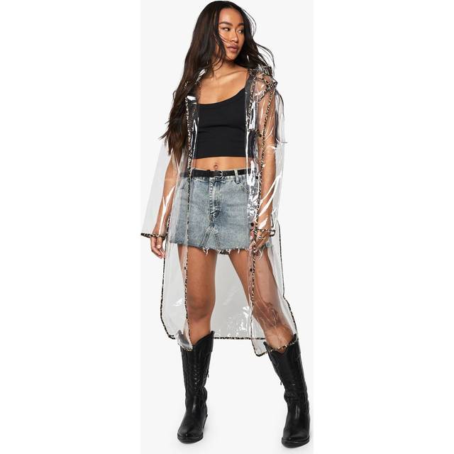Womens Longline Transparent Festival Mac - Multi - L/XL
