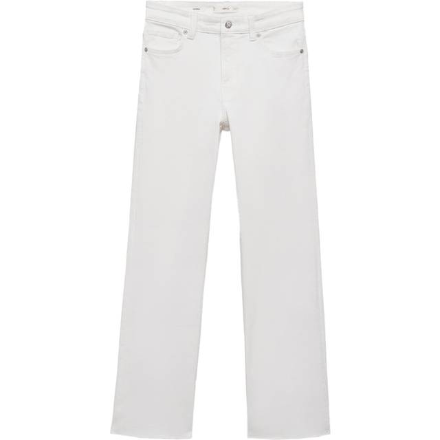 Sienna flared cropped jeans white - Woman - 16 - MANGO - White