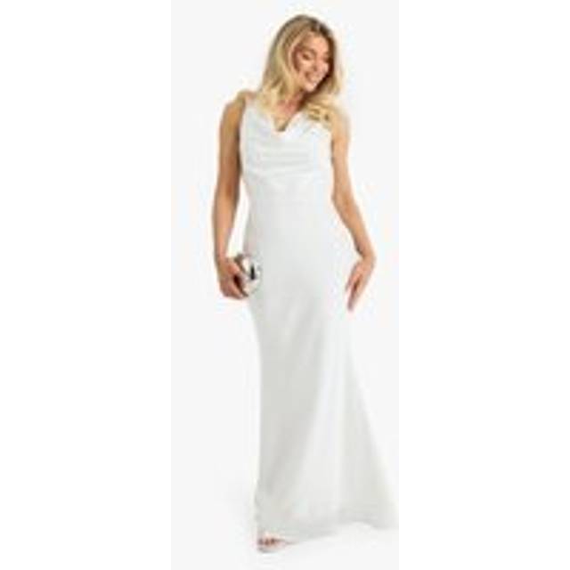 Womens Premium Plunge Cowl Maxi Dress - White - 8