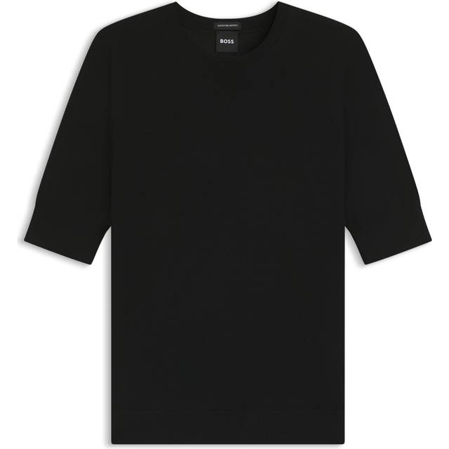 Knit sweater in virgin wool - Black
