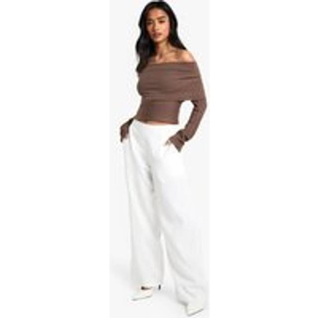 Womens Petite Clean Waistband Tailored Trouser - Ivory - 12