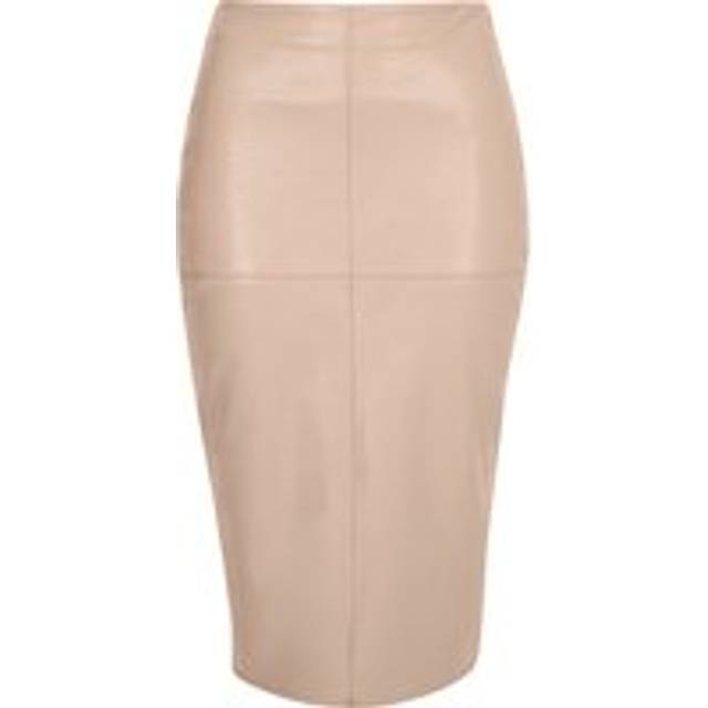 River Island Womens Nude Faux Leather Pencil Skirt - 8