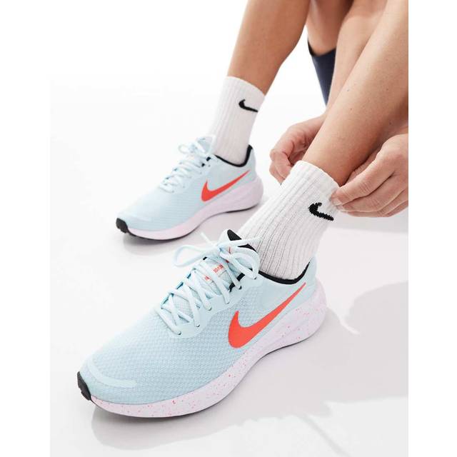 Nike Running – Revolution 7 – Blå och vita löparskor