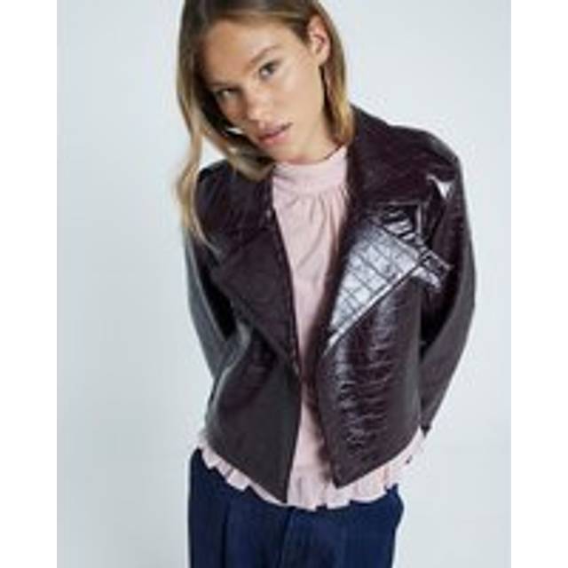 River Island Womens Red Faux Leather Crop Trench Coat - XS
