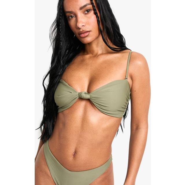 Womens Swimwear Essentials Fuller Bust Bandeau Bikini Top - Green - 10, Green