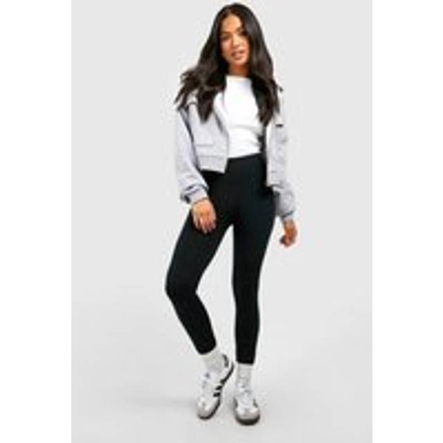 Womens Petite Fleece Lined Legging - Black