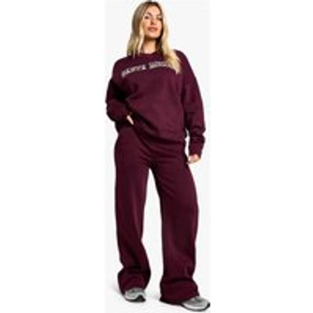 Womens Burgundy Straight Leg Joggers - Red - XL