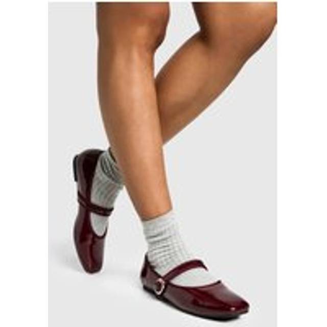Womens Patent Mary Jane Ballet Flats - Purple - 4, Purple