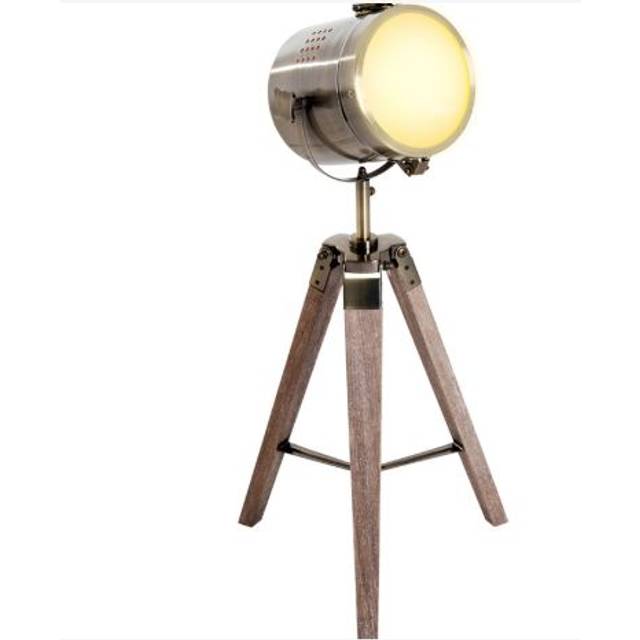 HOMCOM Floor Lamp - 33L-Wood/Bronze Colour | TJ Hughes
