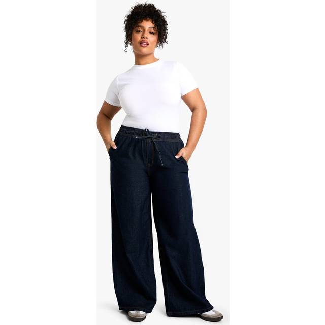 Womens Plus Elasticated Waist Jean - Blue - 22, Blue