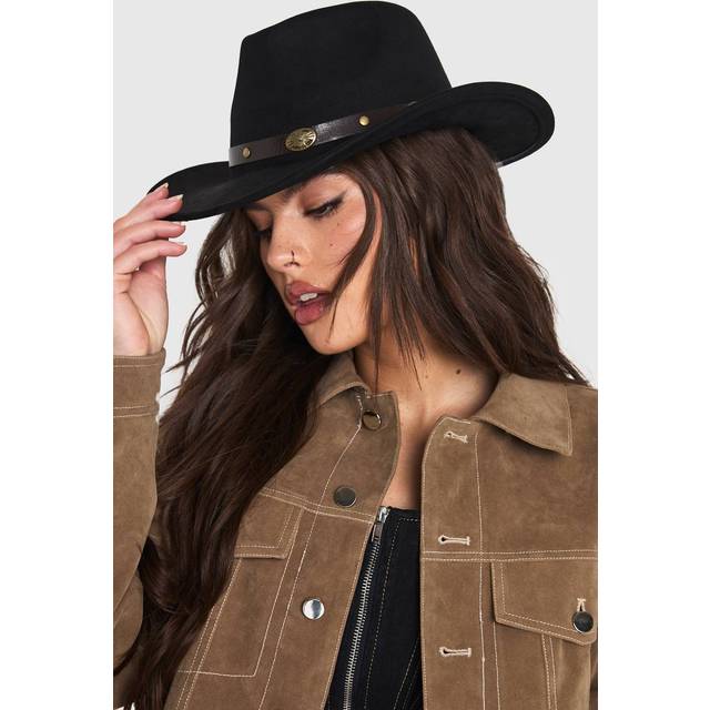 Womens Western Trim Cowboy Hat - Black - One Size, Black