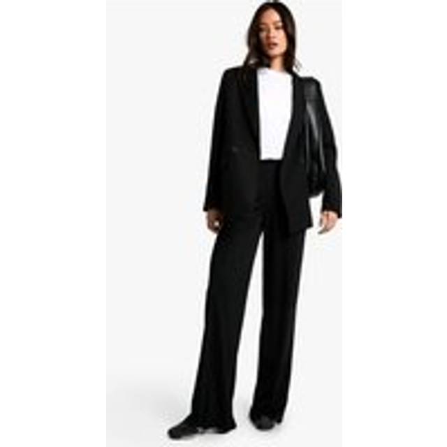 Womens Tall Jersey Rib Wide Leg Trouser - Black - 6