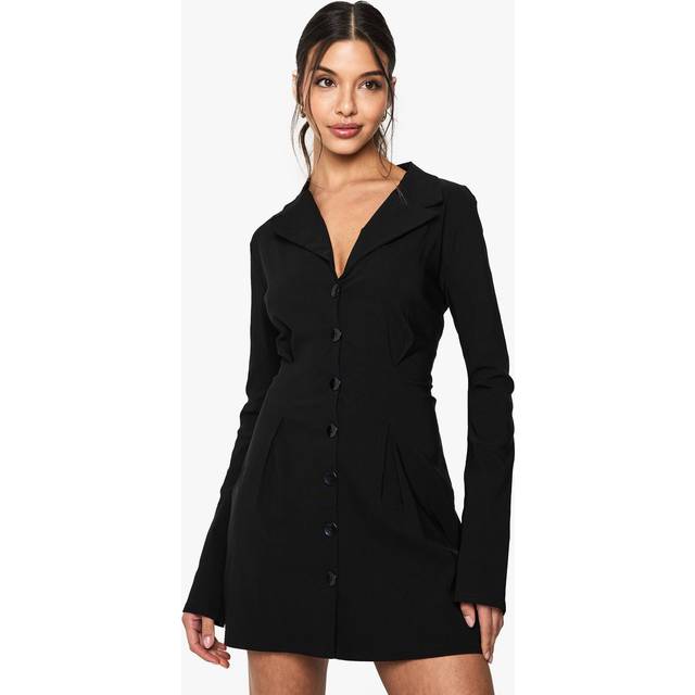 Womens Tailored Cinched Blazer Dress - Black - 12