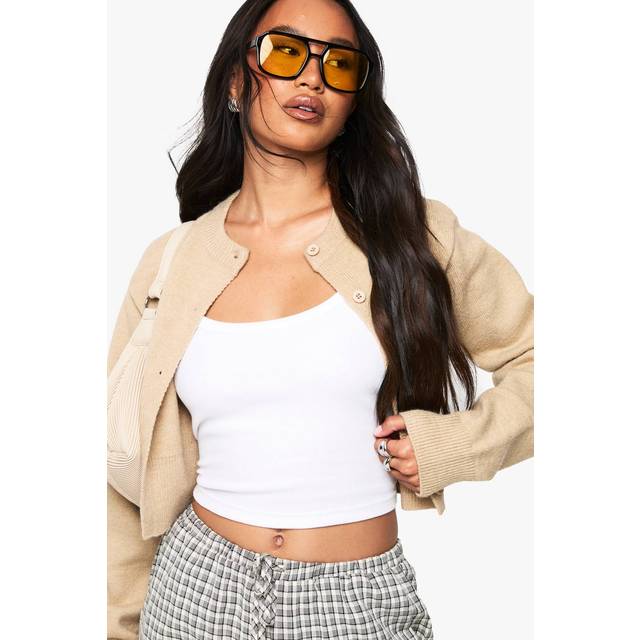 Womens Boohoo Basics Thick Binding Vest Top - White - 16