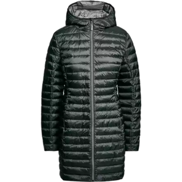 Women's Long Down Jacket, Black - 10