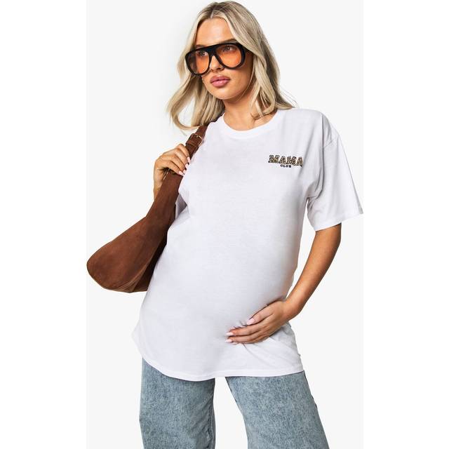 Womens Maternity Mama Oversized T-Shirt - White - 16, White