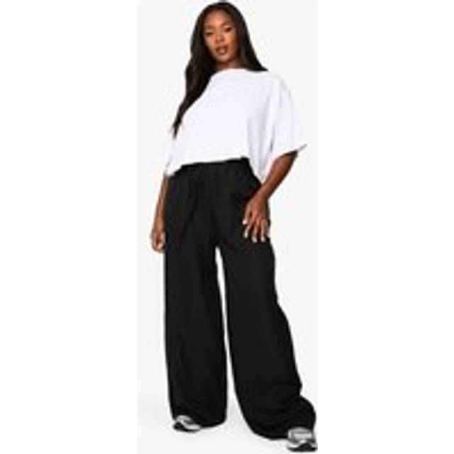Womens Plus Scuba Crepe Contrast Straight Leg Trouser - Black - 22