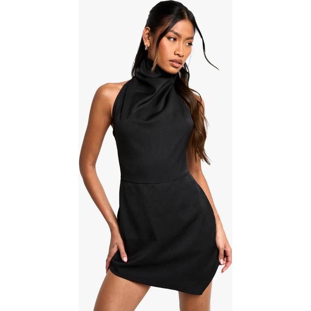 Womens Tailored Cowl Neck Sccop Back Playsuit - Black - 16, Black