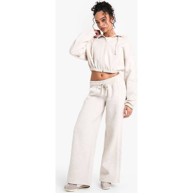 Womens Side Stripe Straight Leg Jogger - Beige - S