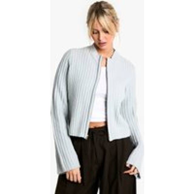 Womens Zip Through Cardigan - Grey - XS