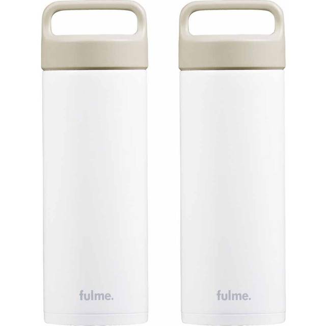 Iris Ohyama Water Bottle Stainless Steel Bottle Water Bottle 480ml Fulme Mug Bottle with Straight Handle White Set of 2 [Life Support] FM-SR480 white