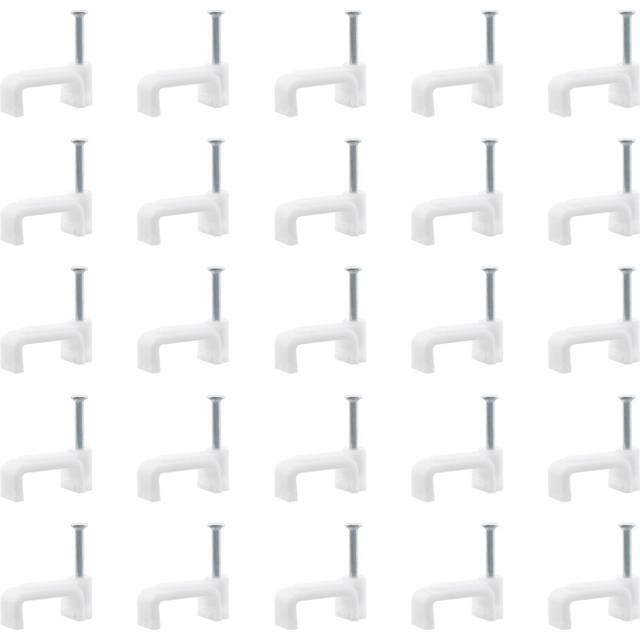 INCREWAY 200Pcs 12mm Flat Cable Wire Clips Cable Staples Cord Holder Wire Management  White