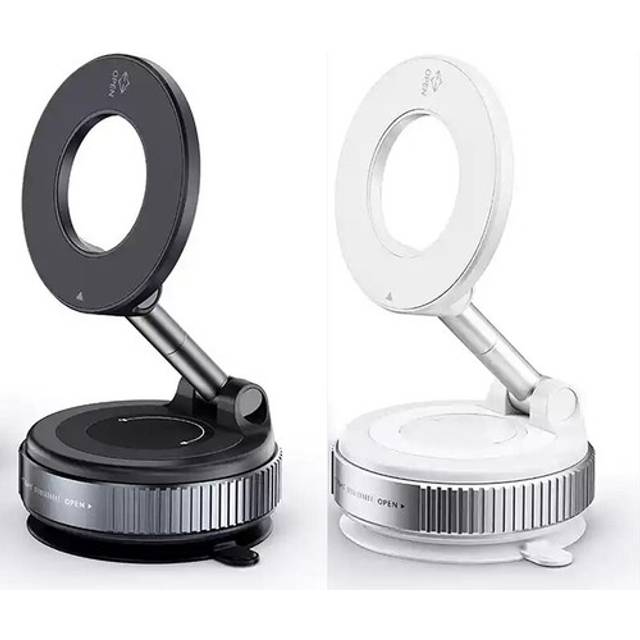 Electric vacuum magnetic suction cup car phone holder stand mount 360° rotation