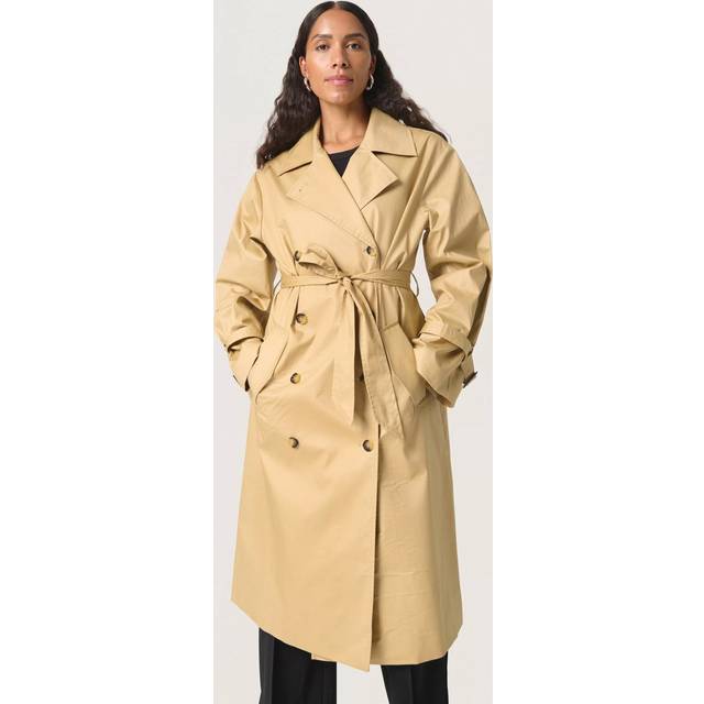 Belted coat for women Soaked in Luxury Favne - Beige