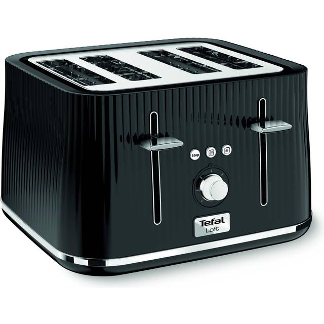 Tefal Loft 4-Slot Toaster with Extra-Wide Slots, Adjustable Browning, Defrost & Reheat Functions, Removable Crumb Tray, High Lift Lever, Classic